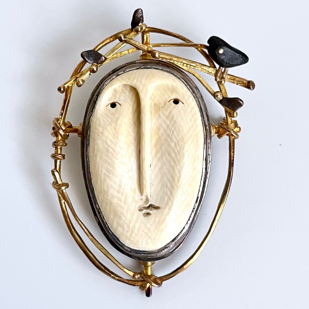 Carolyn Morris Bach Brooch Pendant Sterling Silver and 18K Gold